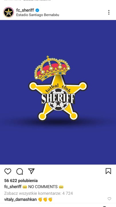 POST Sheriffa Tyraspol po POKONANIU Realu Madryt